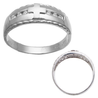 Mens White Gold Wedding Ring on Mens White Gold Cz Wedding Band   Men S Rings