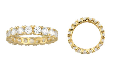 14K Cubic Zirconia Eternity Band