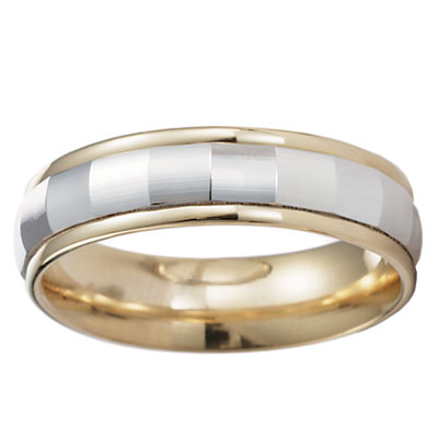 14k Two-Tone Gold Designer Wedding Band