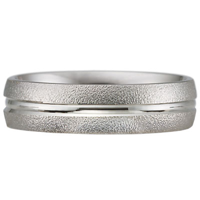 Textured Carved 14kt White Gold Wedding Band