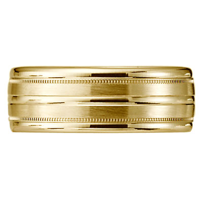 14k Yellow Gold Milgrain Designer Band