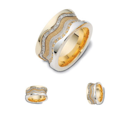 0.48 tcw 14K Two Tone Gold Wedding Band