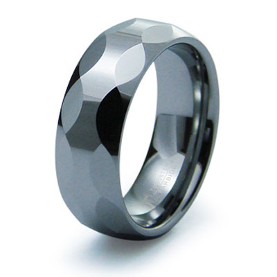 Multi Facet High Polished Tungsten Band