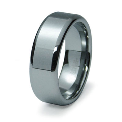 High Polish Tungsten 8mm Wedding Band