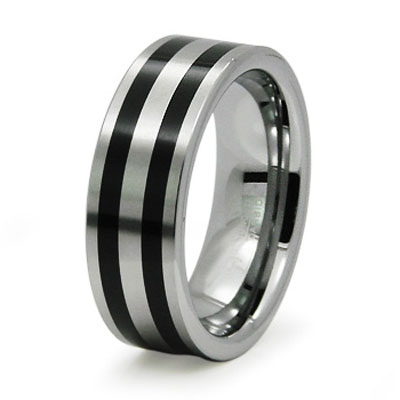Double Row 8mm Tungsten Band