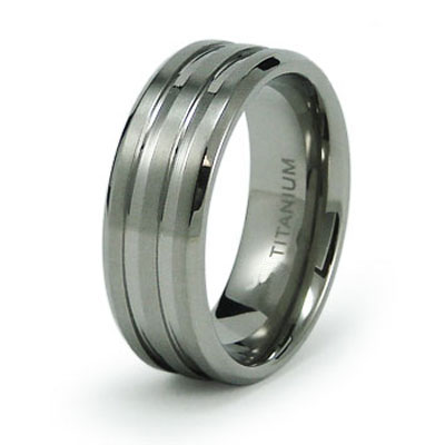 Ridge Titanium Wedding Band
