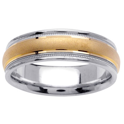 Two Tone6.50 mm 14K Two Tone Gold Wedding Band