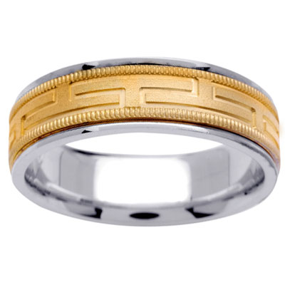 Two Tone6.50 mm 14K Two Tone Gold Wedding Band