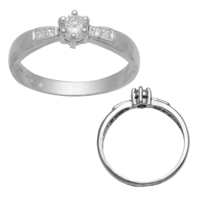White Gold CZ Ring