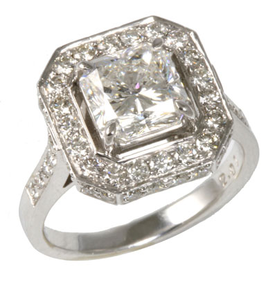 Platinum Radiant Diamond Engagement Ring