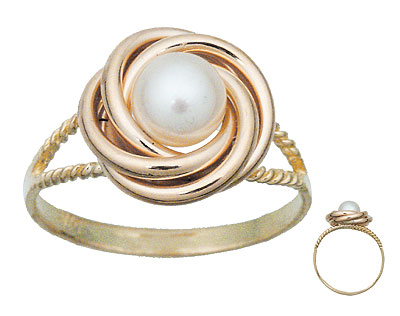 Pearl Love Knot Ring