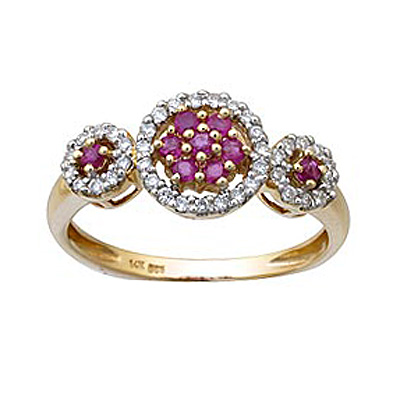 Ruby and Diamond Circle Ring