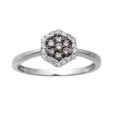 Fancy Champagne Diamond Flower RIng
