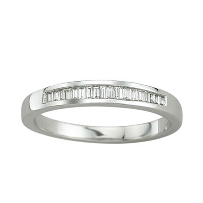 Baguette Wedding Band on Channel Set Baguette Diamond Wedding Band In 14k White Gold Picture