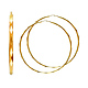 Faceted Endless Large Hoop Earrings - 14K Yellow Gold 1.5mm x 1.8 inch thumb 0