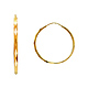 Faceted Endless Medium Hoop Earrings - 14K Yellow Gold 1.5mm x 1 inch thumb 0
