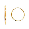 Faceted Endless Medium Hoop Earrings - 14K Yellow Gold 1.5mm x 1 inch