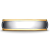 6mm 14K Two Tone Gold Edge Comfort Fit Benchmark Band