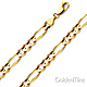 7mm 14K Yellow Gold Men's Figaro Link Chain Necklace 22-26in thumb 0