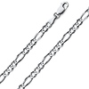 5mm 18K White Gold Figaro Link Chain Necklace 16-30in