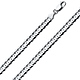 6mm 18K White Gold Men's Concave Curb Cuban Link Chain Necklace 16-30in thumb 0