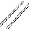 7mm 18K White Gold Men's Concave Curb Cuban Link Chain Necklace 22-30in