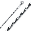 2.5mm 14K White Gold Franco Chain Necklace 16-30in