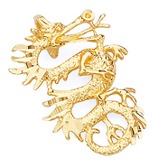Chinese Dragon Pendant in 14K Yellow Gold - Small