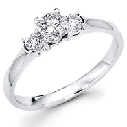 Three Stone 14K White Gold Diamond Engagement Ring 0.60 ctw