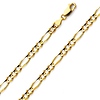 4mm 14K Yellow Gold Figaro Link Chain Bracelet 7.5in