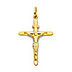 Medium Tapered Crucifix Pendant in 14K Yellow Gold - Classic thumb 0