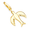 Mini Flying Bird Charm Pendant in 14K Yellow Gold - Petite