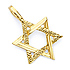 Small Diamond-Cut Star of David Pendant - 14K Yellow Gold