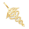 Winged Caduceus Pendant in 14K Yellow Gold - Medical, Commerce