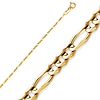 1.2mm 14K Yellow Gold Figaro Link Chain Necklace 16-22in