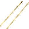 4mm 14K Yellow Gold Men's Concave Mariner Chain Necklace 18-24in