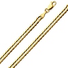 4mm 14K Yellow Gold Men's Concave Curb Cuban Link Chain Necklace 18-24in