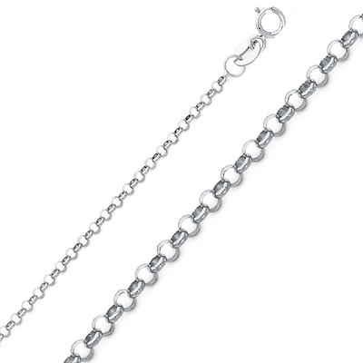 3mm Sterling Silver Rolo Chain Necklace 16-24in