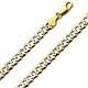 7mm 14K Two Tone Gold Men's White Pave Curb Cuban Link Chain Necklace 20-26in thumb 0