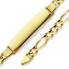 6mm 14K Yellow Gold Men's Figaro Link Rectangle ID Bracelet