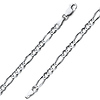 4mm 14K White Gold Figaro Link Chain Bracelet