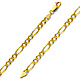 4.5mm 14K Gold Yellow Pave Figaro Link Chain Bracelet 7.5in thumb 0