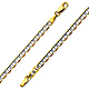 4.5mm 14K Two-Tone Gold Men's Flat Mariner Chain Bracelet 7.5in thumb 0