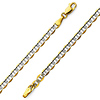 4.5mm 14K Two-Tone Gold Men's Flat Mariner Chain Bracelet 7.5in