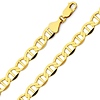 7.5mm 14K Yellow Gold Men's Flat Mariner Chain Necklace 20-26in