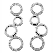 Twinkling Loop CZ Sterling Silver Dangle Earrings