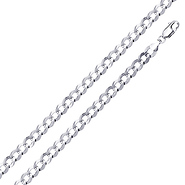 4mm Sterling Silver Men's Curb Cuban Link Chain Necklace 16-30in
