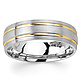 6.5mm Double Channel 14K Two Tone Gold Men's Wedding Band thumb 0