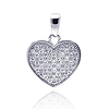 Glittering Sterling Silver CZ Heart Pendant