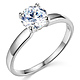 1-CT 4-Prong Round-Cut Solitaire CZ Engagement Ring in 14K White Gold thumb 0